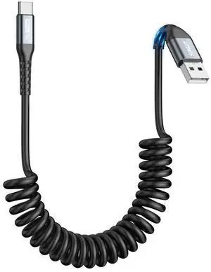 Coiled USB C Cable 3.3FT Android Auto USB Cable for Car USB C Carplay Cable for iPhone 16 15 Pro/Pro Max/Plus USB A to C Fast Charging Cable  Galaxy S24 S23 S22 S20 S10
