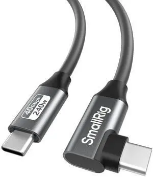 USB4 40Gbps USB-C Cable 240W Fast Charging & 8K@60Hz Video & 40Gbps Data Transfer 35cm/13.8in Straight to Angled Connectors with Cable Tie for MacBook for iPad Pro for iPhone - 5075