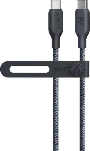 USB C Cable 240W Bio-Braided Type C Fast Charge Cord for iPhone 16/16 Pro MacBook Pro 2020 iPad Pro and More(USB 2.0 3FT Phantom Black)