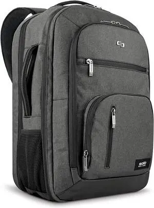 TSA Laptop Backpack for Women & Men -Carry On Bookbag for Travel & Work Lightweight Bag Mesh Side Pockets Padded Straps Fits 17.3 Computer - Grand Travel Grey