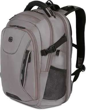 Travel Tech Elite Laptop Backpack  Fits Laptops up to 16  ScanSmart TSA-Friendly Backpack with USB Port Shoe Compartment & Organizer Pockets  Grey Ballistic