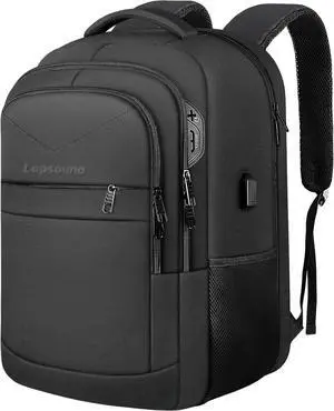 Travel Backpack Large Carry on Backpack 17 Inch Laptop Bag Big Sturdy TSA-Friendly with USB Port College School Rucksack Bag Gifts for Him Men Women Black