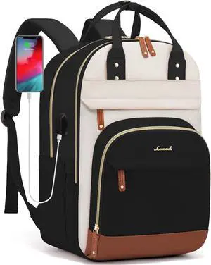 Laptop Backpack Women Large Capacity 17.3 inch Laptop Bag Travel Backpack for Women Computer Work College Teacher Backpacks with USB Port Waterproof Personal Item Backpack Casual Daypack
