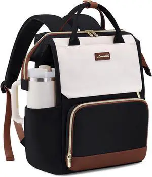 Laptop Backpack for Women with Giant Tumbler Holder Pocket 15.6 inch Travel Work Backpack Purse for Nurse Teacher Waterproof School Bag College Bookbag Cute Casual Daypack for Girls