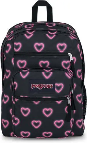 Laptop Backpack - Computer Bag with 2 Compartments Ergonomic Shoulder Straps 15 Laptop Sleeve Haul Handle - Happy Hearts Black