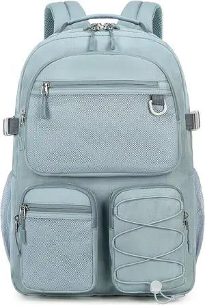Water Resistant Backpack with Mulitiple Pockets for School Travel Outdoor College 15.6 inch Laptop Daypack for Men and Women (Blue)