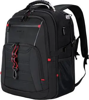 Travel Laptop Backpack 18.4 inch XXXL Computer Backpack Stylish College Backpack with RFID Pockets USB Charging Port REFLECTIVE STRIPS Water-Repellent Day pack for Business/Men