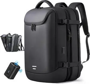 Vacuum Seal Travel Backpack 45L Expandable Air Compression System Water Resistant 17 Inches Laptop Backpack for Women & Men with USB Charging Port- Vacuum Pump Included