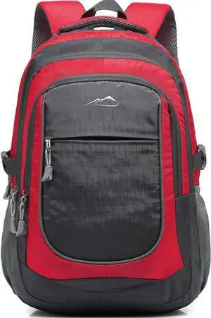 Extra Large Backpack Bookbag for College Travel Laptop Business Hiking Backpack Fit Laptop Up to 17 Inch Sturdy Multi Compartment Gifts for Men Women Night Light Reflective (Light Red)