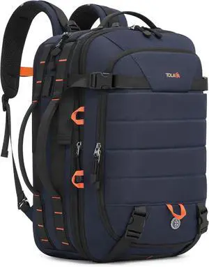 Carry on Travel Backpack TSA Friendly Flight Approved Laptop Backpack Duffle Bag for Men Women with Dual Laptop Storage for 17.3 Expandable Business Rucksack 40L-50L Large - Blue