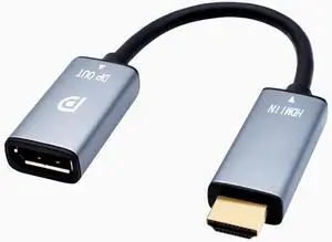 HDMI to DisplayPort Adapter 4K@60Hz High Speed HDMI Male to DP Female Converter Cable Compatible for PC Graphics Card Laptop Mini NS PS5/4 Xbox One/360