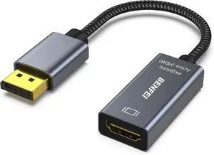 Active DisplayPort to HDMI Adapter 4K@60Hz Compatible with PC Laptops Desktop Tablets or DisplayPort Docking Stations Supporting Eyefinity for Multi-Screen Gaming