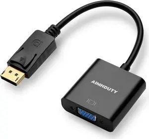 Displayport to VGA Adapter Gold Plated DP Male to VGA Female Converter Compatible with Computer Desktop Laptop PC Monitor Projector HDTV