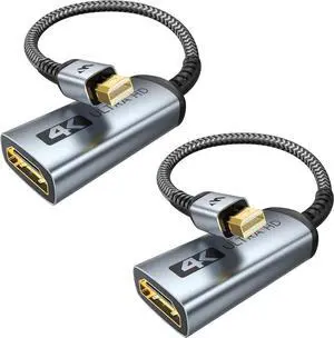 WARRKY 4K Mini DisplayPort to HDMI Adapter 2 Pack [UHD Gold-Plated Plug Aluminum Case]Thunderbolt to HDMI Converter Compatible for MacBook Air/Pro Mac Mini iMac Surface Pro Monitor/TV/Projector
