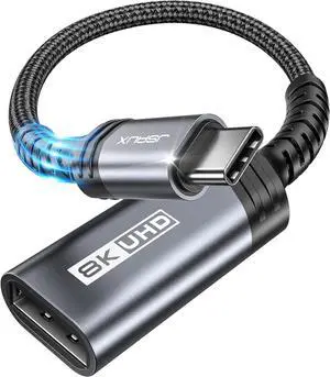 USB C to DisplayPort 1.4 Adapter [8K@60Hz 4K@144Hz 120Hz 2K@240Hz] Dynamic HDR 3D Thunderbolt 4/3 to Display Port Compatible with Oculus Rift S MacBook Pro Reverb G2  XPS Surface Pro