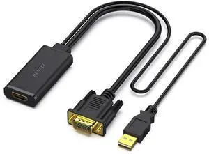 VGA to HDMI Adapter 1080P Converter with Audio from Computer/Laptop VGA Source to HDMI TV/Monitor