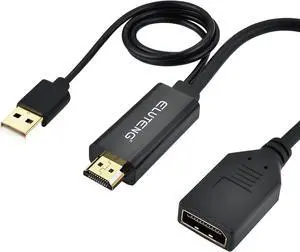 HDMI to DisplayPort Adapter with USB Power - 4K@60Hz HDMI to DP Cable for Computer Monitor PS4 Xbox