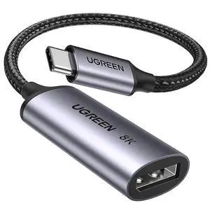8K@60Hz USB C to DisplayPort 1.4 Adapter Cable 4K@240Hz Thunderbolt 4/3 to Display Port Converter with HDR VRR ALLM Braided Compatible with iPhone 16/15 Galaxy S25 MacBook Pro/Air iPad XPS