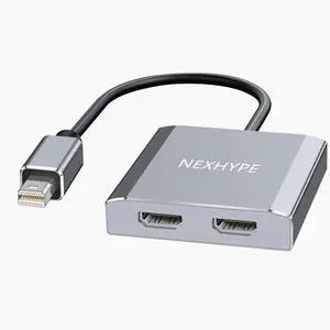 Mini DisplayPort to Dual HDMI Adapter 4K@60Hz MST Mini DP Source to HDMI Splitter Extended Display Adapter for Dual Monitors Min i Display Port Converter for NVIDIA AMD Graphics Card