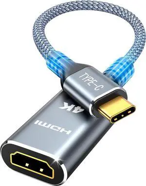 USB C to HDMI Adapter (4K@60Hz) USB Type C to HDMI Cable Adapter [High Speed Thunderbolt 3/4 Ports] Compatible for iPhone 15/16 Pro/Max MacBook Pro/Air iPad iMac and More