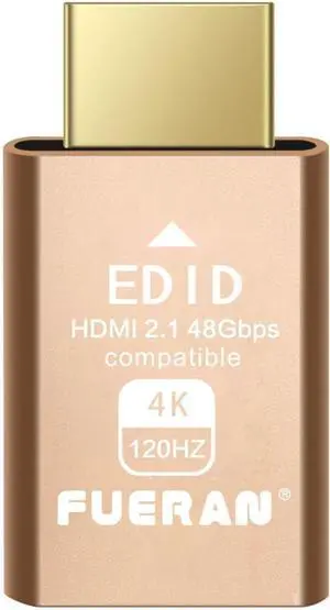 HDMI 2.1 Dummy Plug 4K@120Hz Virtual Display Emulator Headless Adapter HDMI Display Adapter Supports 3840x2160@120Hz 1440P@120Hz 1080P@120Hz EDID Emulator for GPU/Remote Desktop