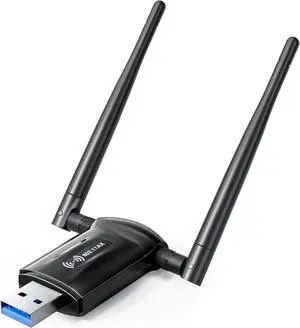 USB WiFi Adapter for Desktop PC - 1800Mbps 5.8G/2.4G Wi-Fi 6 USB 3.0 Wireless Adapter with 2x5dBi Antenna WiFi Dongle for Desktop PC Laptop 802.11ax Internet Network Card for Win11/10