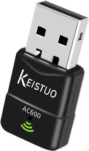 AC600 WiFi Adapter for Desktop PC Laptop - Wireless Adapter for PC Dual Band 2.4GHz/5GHz Mini USB WiFi Adapter Compatible with Windows 11 10 8 7 XP Computer Network Adapters