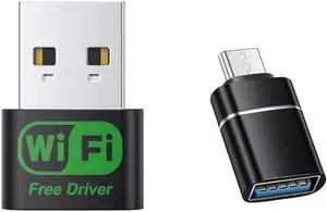 USB WiFi Adapter Plug-n-Play Built-in high-gain Antenna USB for PC Desktop/LaptopWireless Network Adapter Supports Windows 11/10/8/7