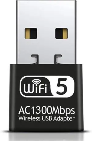 1300Mbps USB WiFi Adapter for PC-Tiny Size Wireless Network Adapter for Desktop with Dual Band 2.4GHz 5GHz MU-MIMO WiFi Dongle Supports Win11/10/8.1/8/7/XP Mac OS 10.9-10.15
