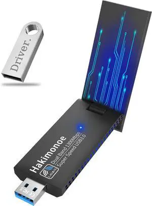 AC1300 USB 3.0 WiFi Adapter for PC Super-Fast Wireless Network Card Dongle High Gain 5dBi Antenna Dual Band 2.4G/5GHz w/USB Driver for Win 11 10 8.1 8 7 Laptop Desktop Plug n Play