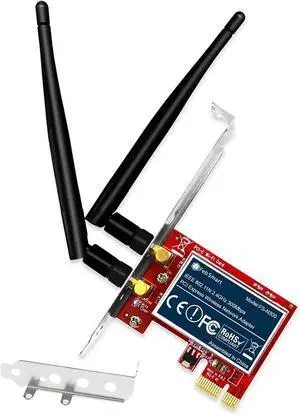 Wireless N 2.4GHz 300Mbps PCIE Wireless Network Adapter for Windows 11 10 8.1 8 7 XP (32/64bit) Windows Server and Linux PCs PCIE WiFi Card PCIE WiFi Adapter (FS-N300)