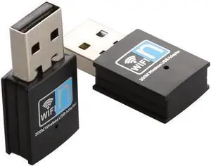 300Mbps USB WiFi Adapter Wireless LAN Network Card Adapter Stick USB 2.0 Dongle for Desktop Laptop PC Windows 10 8 7 XP MAC OS (Plug-and-Play for Windows10)