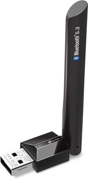 USB Bluetooth Adapter for PC Bluetooth 5.3 Long Range Receiver Plug and Play Adjustable Antenna Supports Windows 11/10/8.1/7 for Desktop Laptop PS5/PS4/Xbox Controller (UB500 Plus)