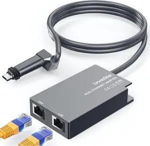 Linkoostar Multi Ports Starlink Ethernet Adapter for Starlink Gen 2 Wired External Network 2 RJ45 Ports Starlink Ethernet Adapter 1 to 2 [2 Devices Network Simultaneously] - Up to 1 GBP