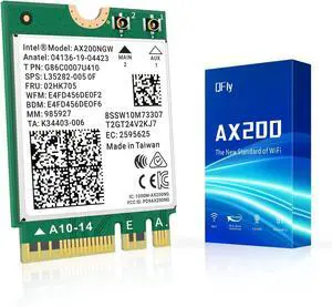 WiFi 6 Card AX200NGW Wireless Network Card 2.4GHz 5GHz MU-MIMO Wi-Fi 6 (802.11ax) Module Adapter with Bluetooth 5.2 for PC Laptop Support Windows 10/11 64bit Gigabit M.2/NGFF