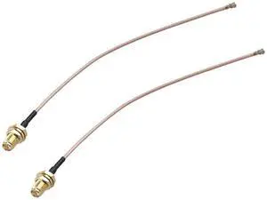 2pcs U.FL IPX to RP-SMA Female Bulkhead Mount WiFi Antenna Adapter RG178 Coaxial Pigtail Cable 15cm/6inch for WiFi Router Wireless Mini PCI Express Network Card Adapter Hotspot Modem