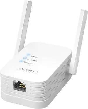 AC1200Mbps Universal WiFi to Ethernet Adapter Support Extended WiFi Disabling Functionality 2.4G/5G Wireless Bridge w/ RJ45 Port for Printer Smart TV Blu-Ray Player PlayStation DVR etc.