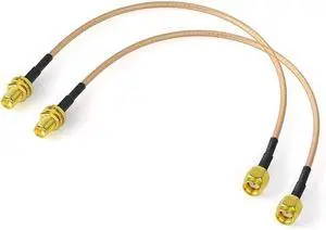 Bingfu WiFi Antenna Extension Cable (2-Pack) RP-SMA Male to RP-SMA Female Bulkhead Mount RG316 Cale 30cm 12 inch for WiFi Router Security IP Camera Wireless Mini PCI Express PCIE Network Card Adapter