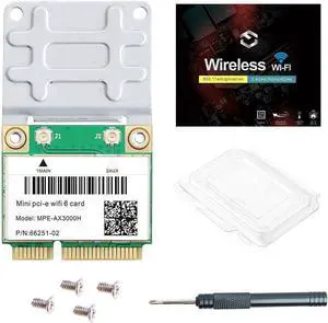 MPE-AX3000H WiFi 6 Wireless Card Dual Band 802.11ax Half Mini PCI-E WiFi Card PCI Express Network Adapter BT5.2 2.4GHz 574Mbps 5GHz 2.4Gbps(160MHz) for Windows 10/11 64 bit Better 7260HMW WiFi Card