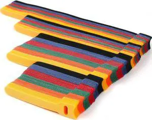 Cable Ties 180PCS 4+6+8+10 inch Reusable Multi-Colour Cable Ties Wire Ties Cord Organizer Cable Organizer Adjustable Cable Management for Cable Management (4+6+8+10 Inch(Colorful))