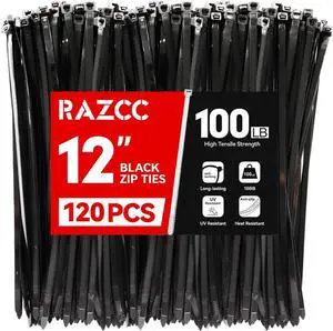 Zip Ties 120 Pack 12 inch Black Cable Ties Heavy Duty Plastic Wire Ties with 100 lb Tensile Strength Black Nylon Zip Ties for Indoor and Outdoor