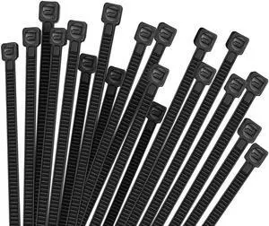 100pcs Cable Zip Ties Heavy Duty 12 Inch Premium Plastic Wire Ties with 50 Pounds Tensile Strength Self-Locking Black Nylon Zip Ties for Indoor and Outdoor
