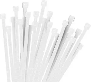 100pcs Cable Zip Ties White Heavy Duty 12 Inch Premium Plastic Wire Ties Clear with 50 Pounds Tensile Strength Self-Locking Nylon White Zip Ties for Indoor and Outdoor
