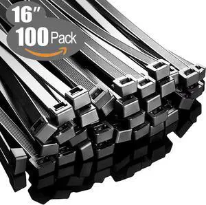Zip Ties 16 inch(100 Pack) 60 lb Black Cable Ties UV Resistant Wire Ties for Indoor and Outdoor Use Paloka