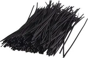 250 Piece Metallic Twist Cable Cord Wire Ties Reusable Fastening (6 Inch Black)