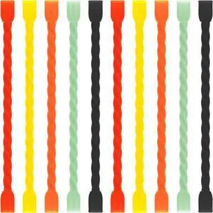 Gesipor 10 PCS 4-Inch Silicone Cable Ties - Reusable Rubber Twist Ties Bendable Cable Ties for Bundling and Holding All Purpose Cord Tie for Indoor and Outdoor (5 Colors)