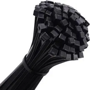 12 inch Black Zip Ties 100 Pack 50 LBS Tensile Strength UV Resistant Multi-Purpose Self-Locking Nylon Cable Ties for Indoor and Outdoor