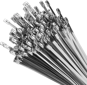 11.8 Inch Metal Zip Ties (200 Pack) 304 Stainless Steel Heavy Duty Zip Ties 300lbs Tensile Strength Multi-Purpose Self-locking Cable Ties for Exhaust Wrap Outdoor and Canopy Etc 11.8 Inch Metal Zip Ties (200 Pack) 304 Stainless Steel Heavy Duty Zip Ties 300lbs Tensile Strength Multi-Purpose Self-locking Cable Ties for Exhaust Wrap Outdoor and Canopy Etc