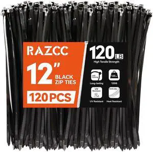 Zip Ties 120 Pack 12 inch Black Cable Ties Heavy Duty Plastic Wire Ties with 120 lb Tensile Strength Black Nylon Zip Ties for Indoor and Outdoor