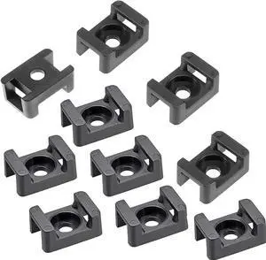 Cable Tie Mounting 100 Pcs Zip Tie Base 5 mm(M5) Screw Hole 23x16x9(L*W*H) mm Cord Tie Mount Wire Tie Holder Fix Bottom Wire Management for Home/ Office/Outdoor/Garden